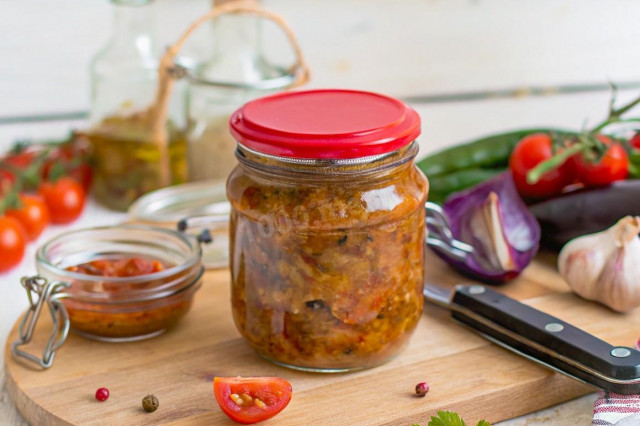 Икра из синеньких на зиму с овощами