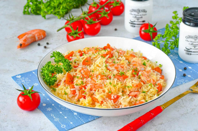 Плов с креветками