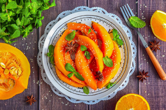 Тыква запеченная в духовке с медом