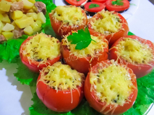 помидоры фаршированные фаршем запеченные в духовке