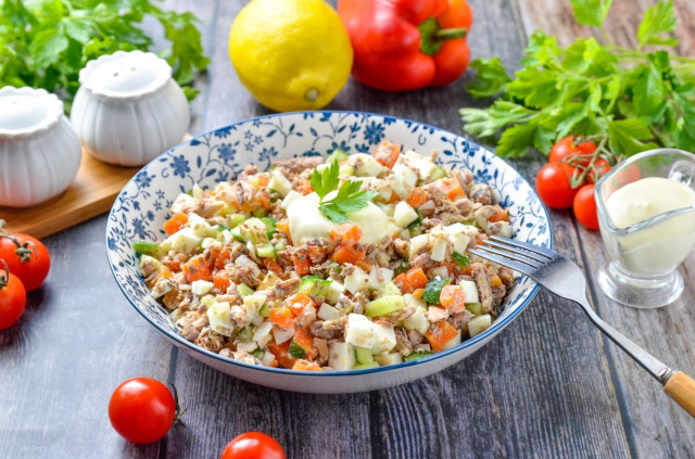 Салат рыбные консервы морковь лук