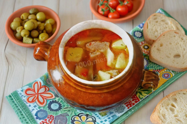 Суп в горшочках в духовке