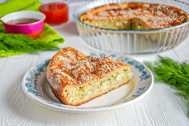 Пирог на кефире с капустой и яйцом