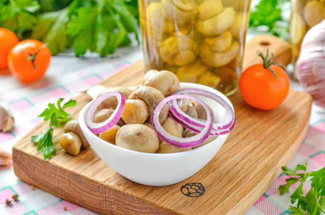 Маринованные шампиньоны вкусные домашние