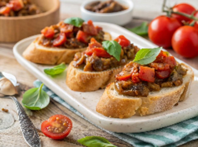 Гренки с баклажанами в духовке