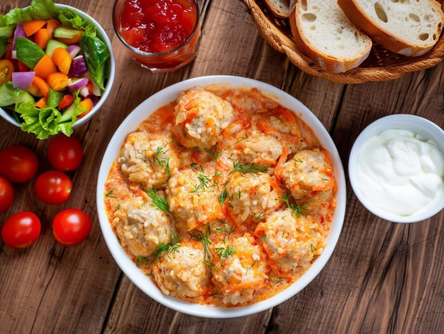 Ежики из фарша с рисом в мультиварке