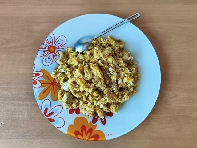 кукурузная каша с тыквой и свининой
