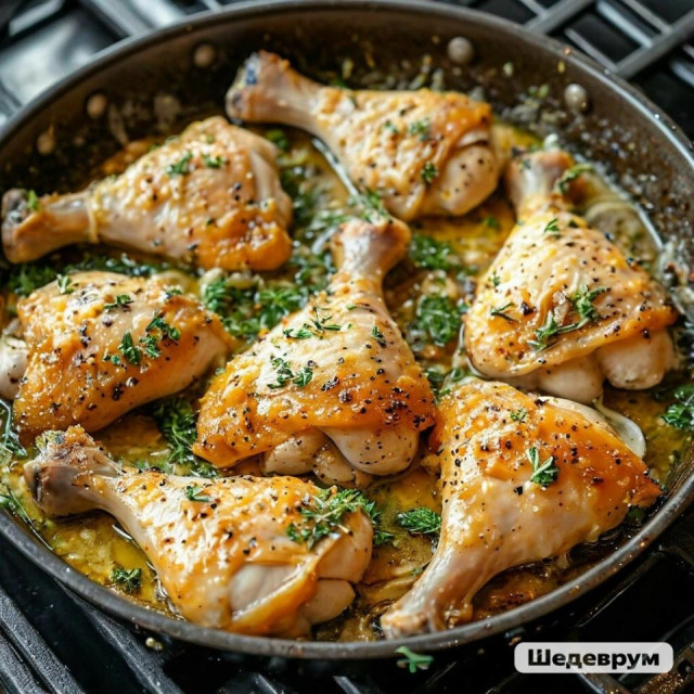 Куриные голени в майонезе жареные