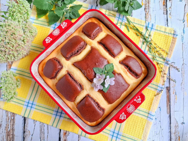 Пирог стеганое одеяло с творогом