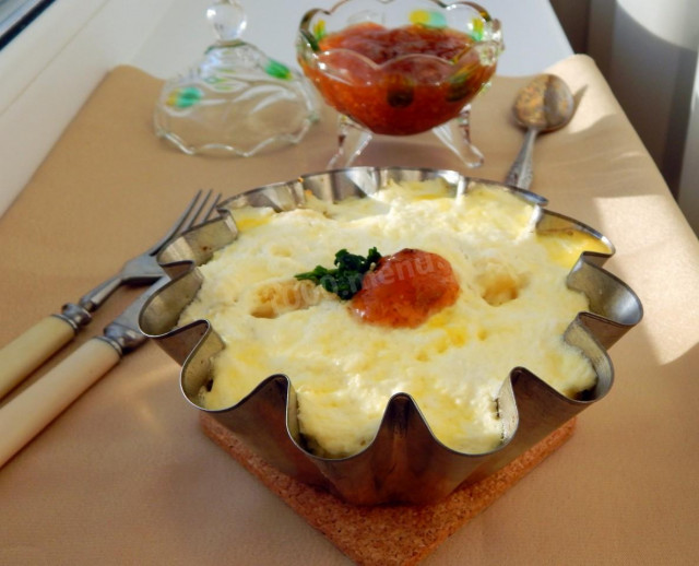 Макароны с творогом и сливками в духовке