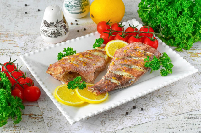Морской окунь в аэрогриле