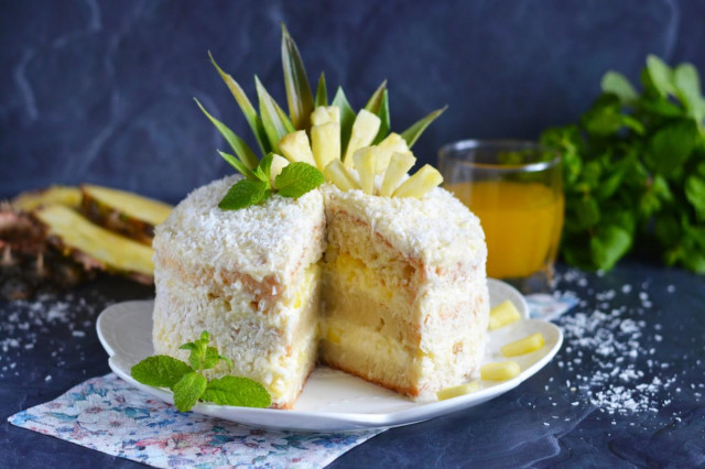 Торт Пина Колада с ананасом