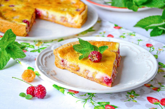 Цветаевский пирог с малиной