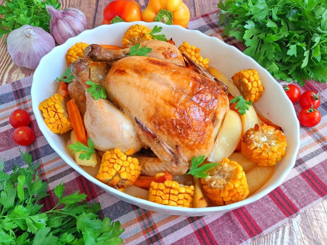 Курица в сметанном соусе с картошкой