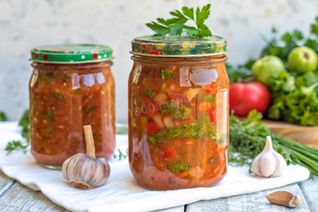 Салат из спаржевой фасоли на зиму