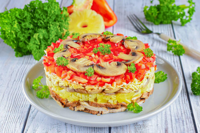 Салат грибы ананас сыр