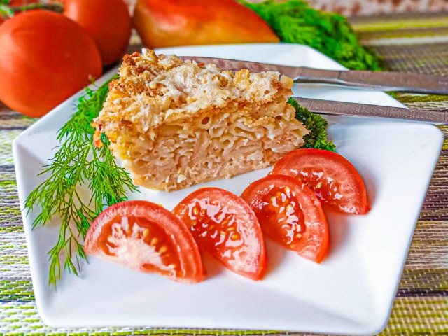 Запеканка из макарон с молоком и яйцом