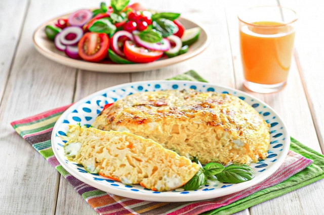 Омлет с молоком на сковороде пышный