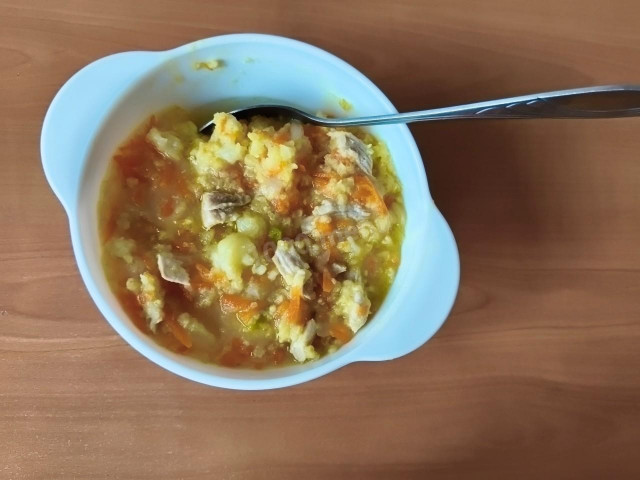 пшённый суп со свининой