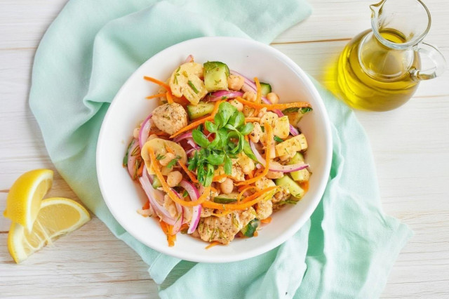 Салат с консервированными грибами