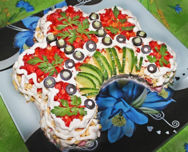 Салат Кокошник с курицей
