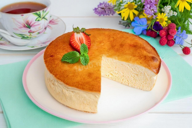 Творожная запеканка с манкой в аэрогриле