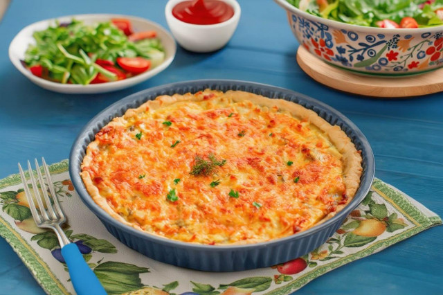 Киш с курицей и грибами