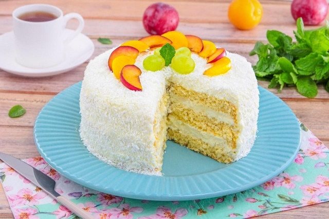 Торт с кокосовой стружкой