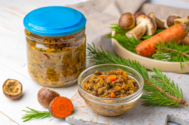Грибная икра на зиму с морковью луком чесноком и помидорами