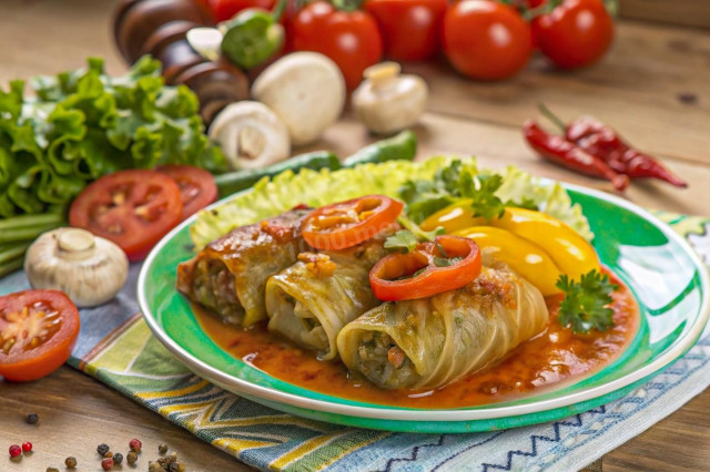 Голубцы с грибами и рисом