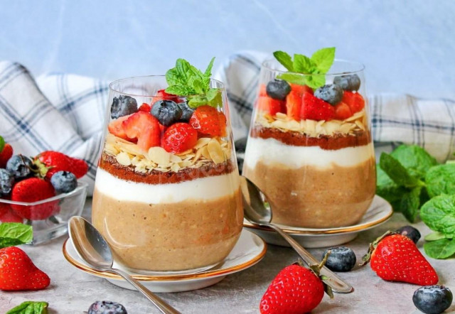 Легкий десерт из овсянки Тирамису с маскарпоне без выпечки