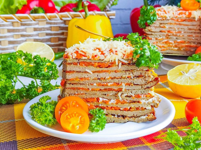 Печеночный торт из куриной печени классический