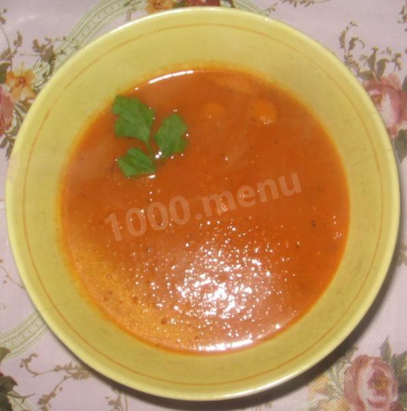 Томатный суп с тыквой
