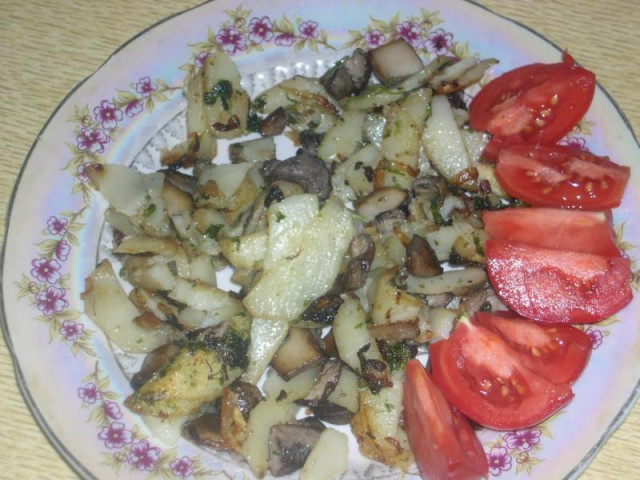 Белые грибы с картошкой