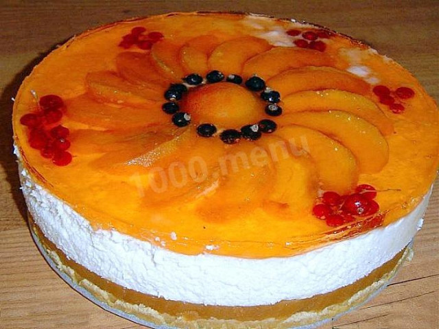 Фруктовый торт без выпечки с желатином и йогуртом